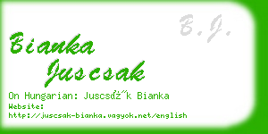 bianka juscsak business card